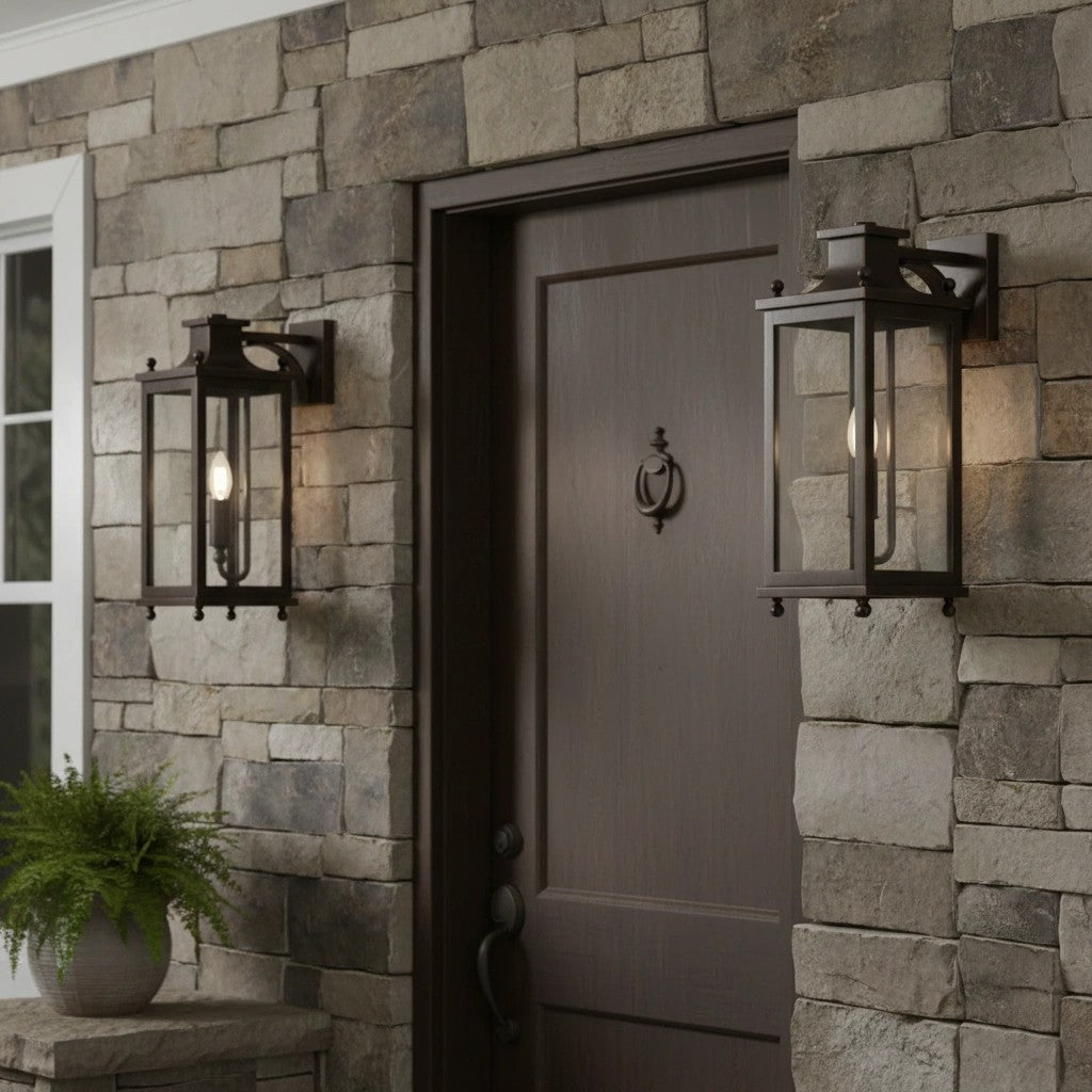 Guard  Wall Lamp  Brass Glass Outdoor