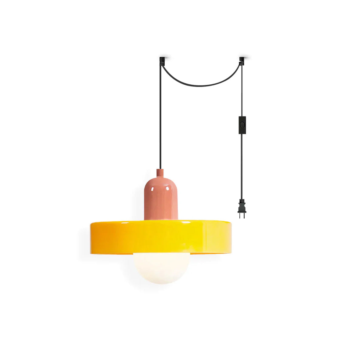 Jovial Minimalist Disc Orb Swag Glass Lights - Lamp Copper