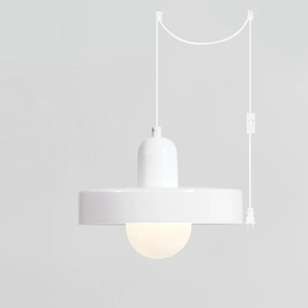 Jovial Minimalist Disc Orb Swag Glass Lights - Lamp Copper
