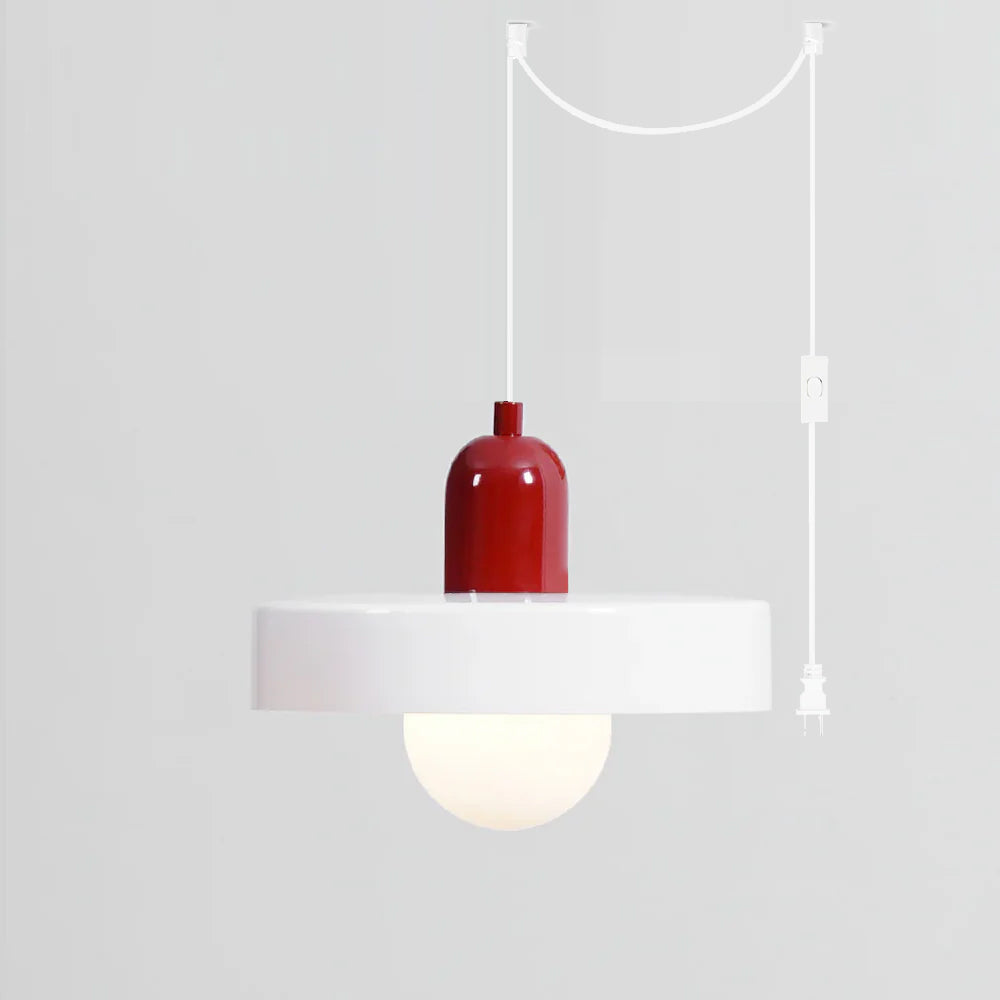Jovial Minimalist Disc Orb Swag Glass Lights - Lamp Copper