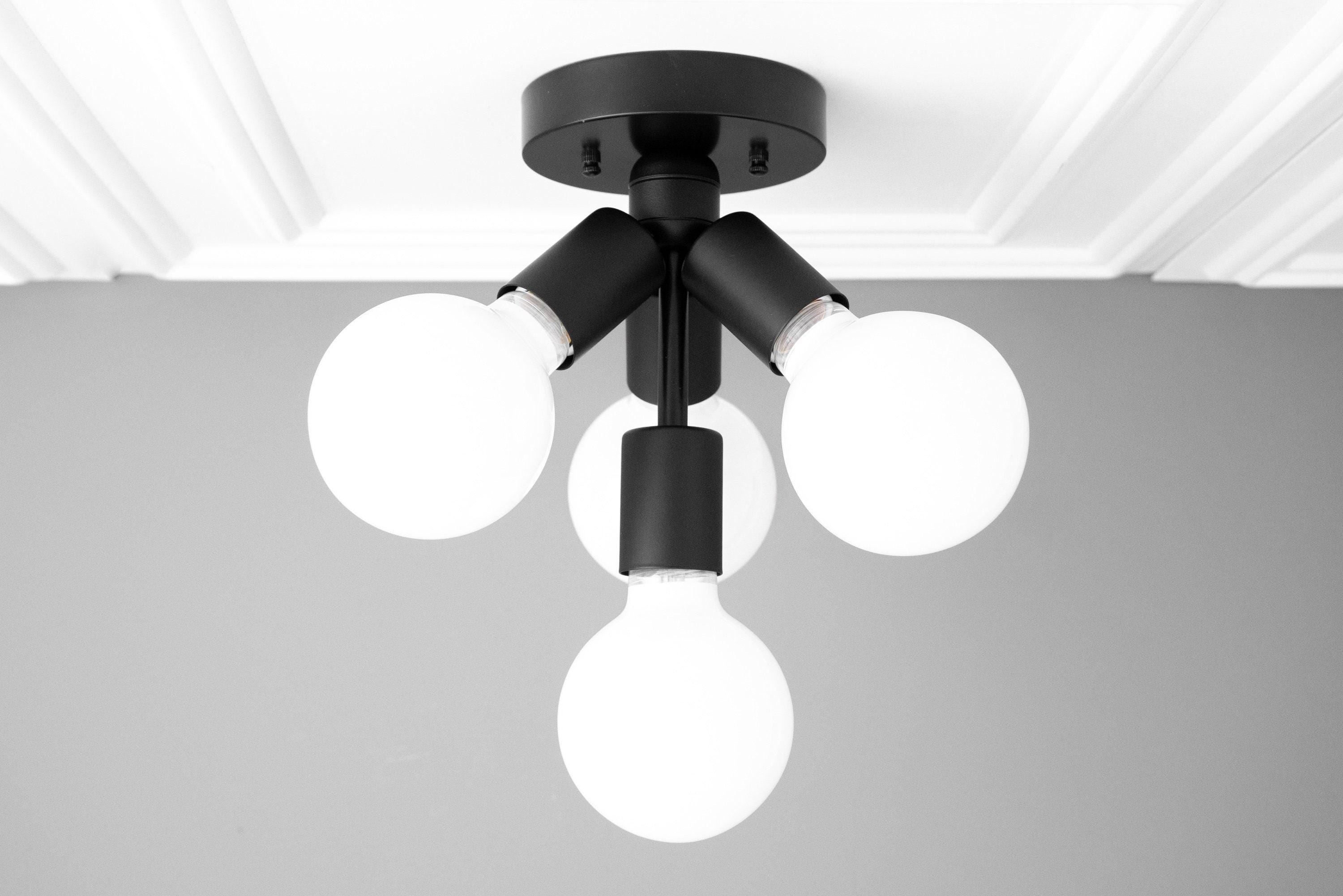 Pearl Opal White  Brass Flush Mount Light  Living Room