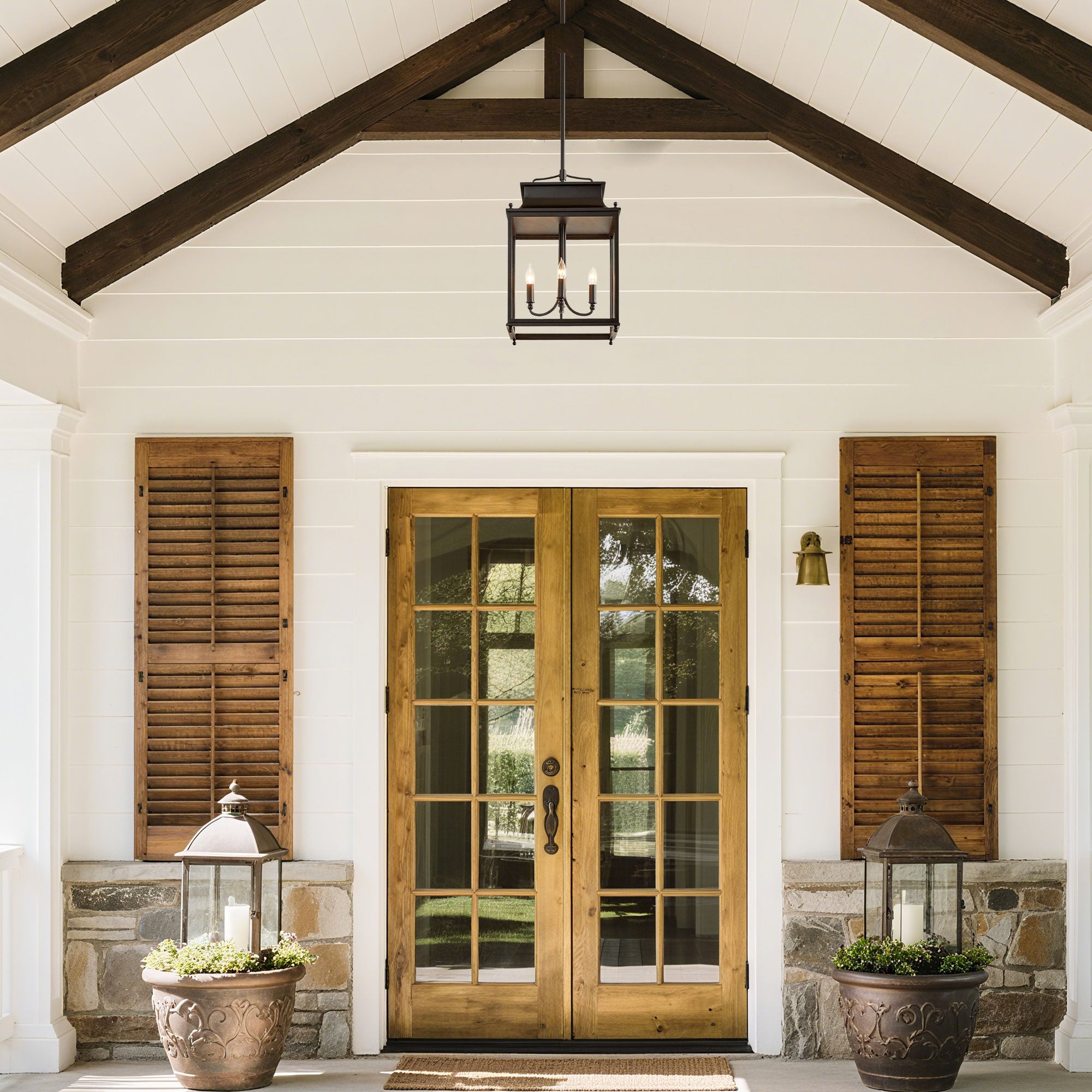 Guard Outdoor Brass Metal Pendant Light