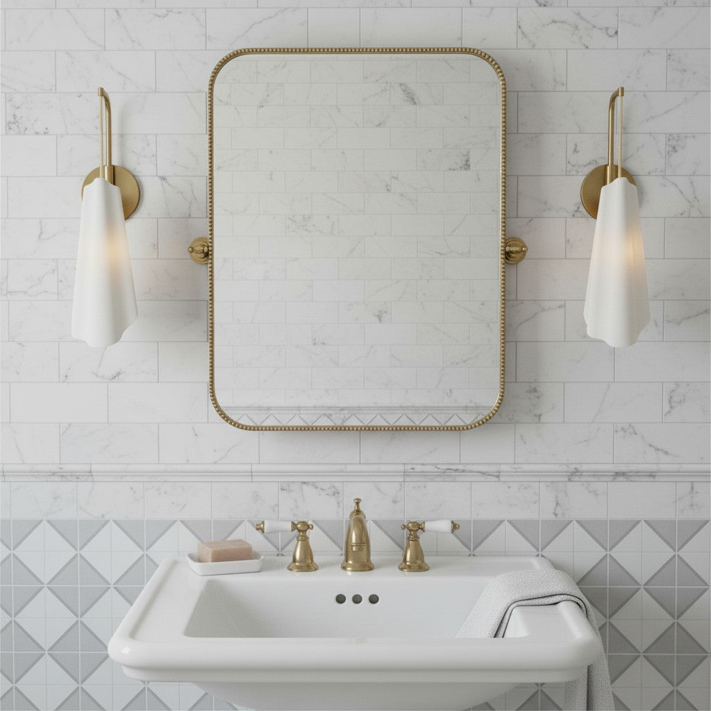 Slant Vintage Ceramic Wall Sconce Modern Brass Living Room