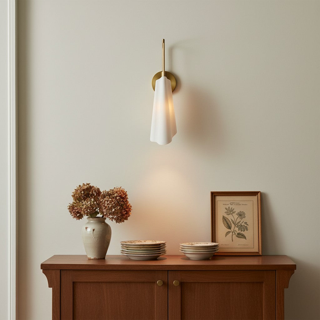 Slant Vintage Ceramic Wall Sconce Modern Brass Living Room