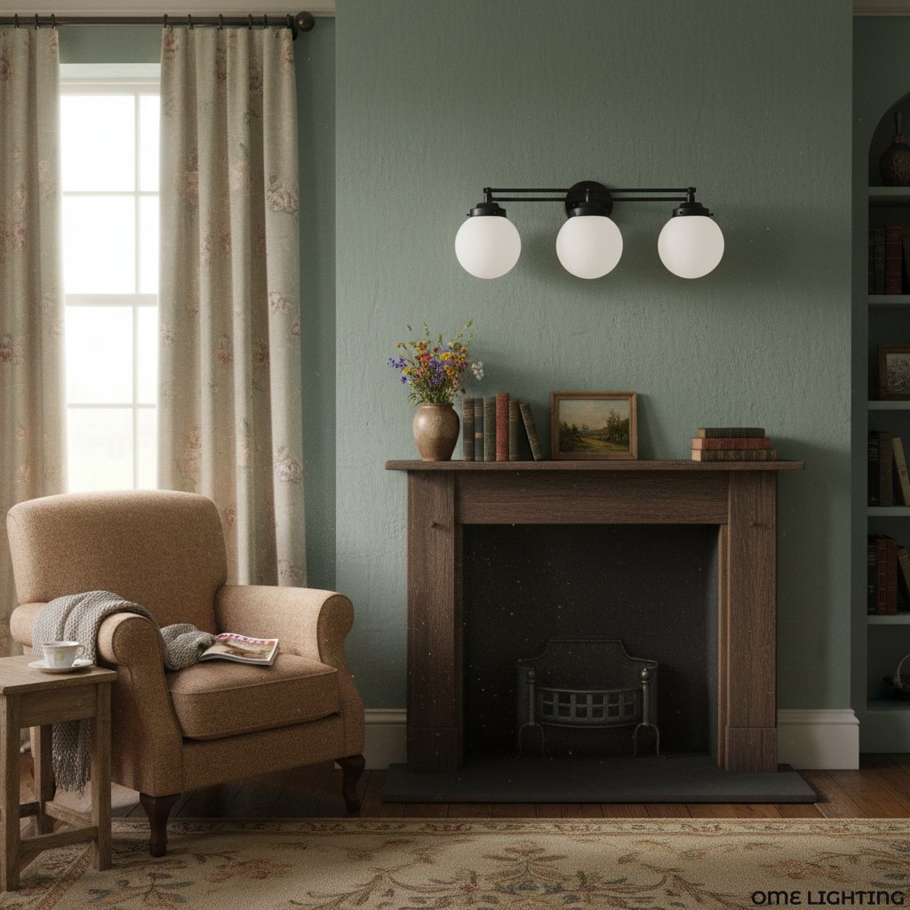 Pearl Wall Sconce Milk Glass Antique Brass  for  Bedroom