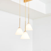 Cone 3-Light Brass Chandelier