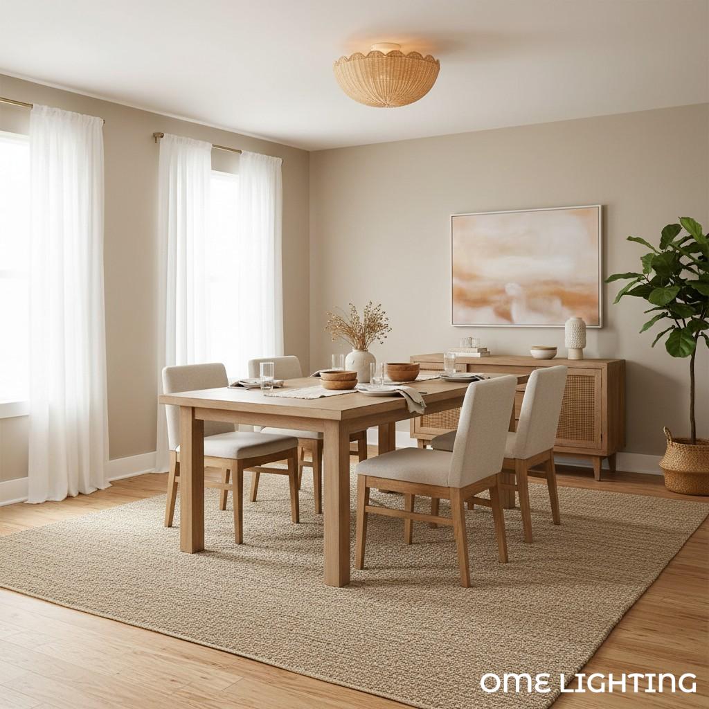Fungi Celling Light Rattan&Metal