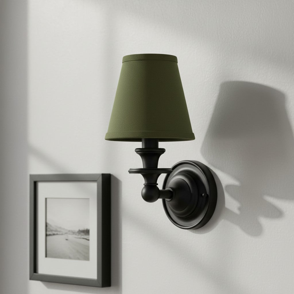 Elite White Fabric Wall Sconce Contemporary Bathrooms