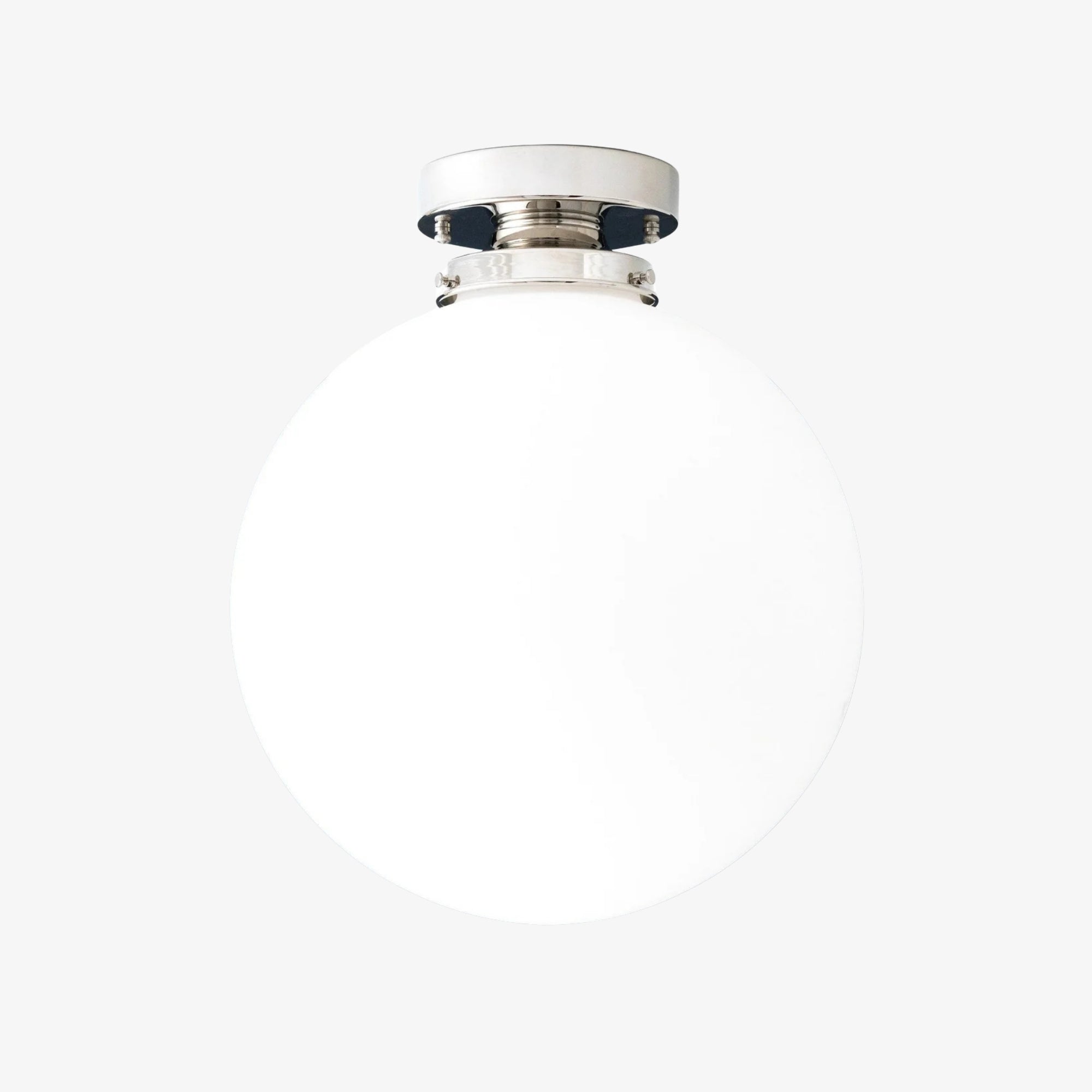 Pearl White Brass Globe Ceiling Light  Contemporary