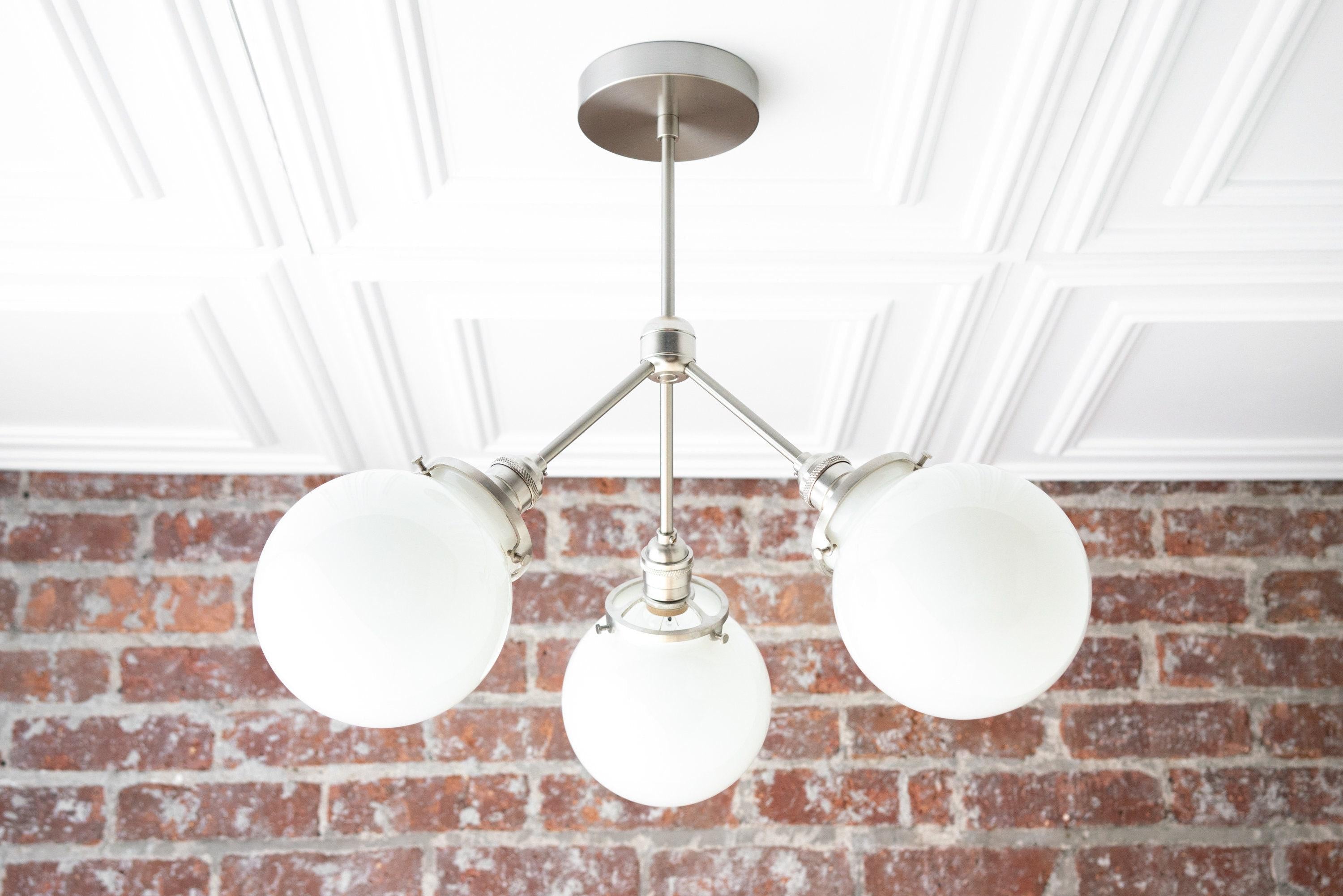 Pearl Globe Ceiling Light with Opal Shade