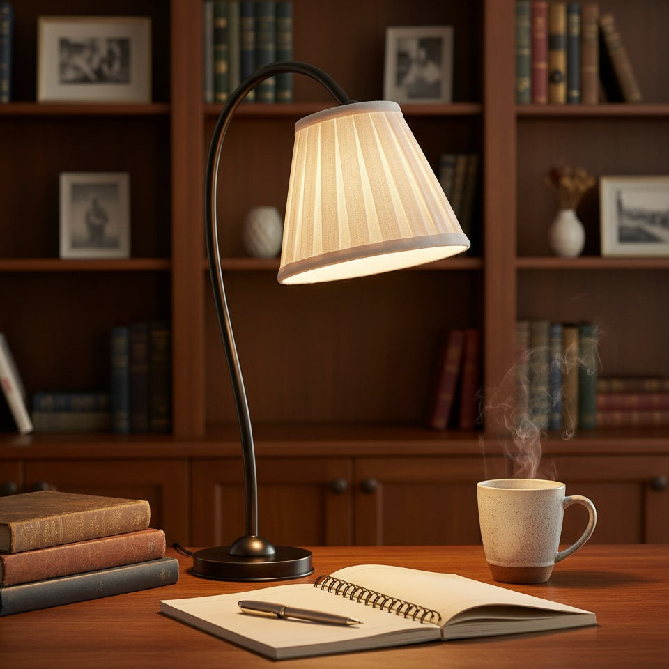 Grace Brass Linen Shade Table Lamp