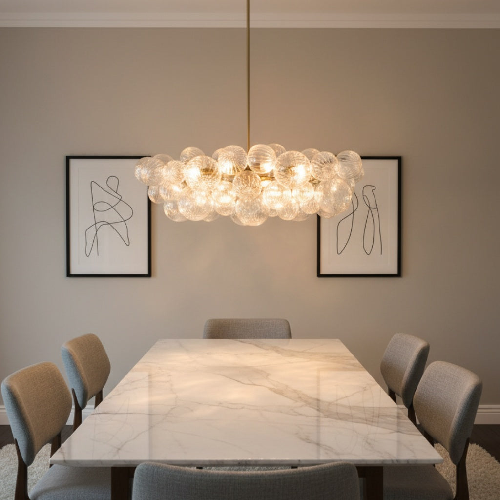 Haze Glass Bubble Chandelier