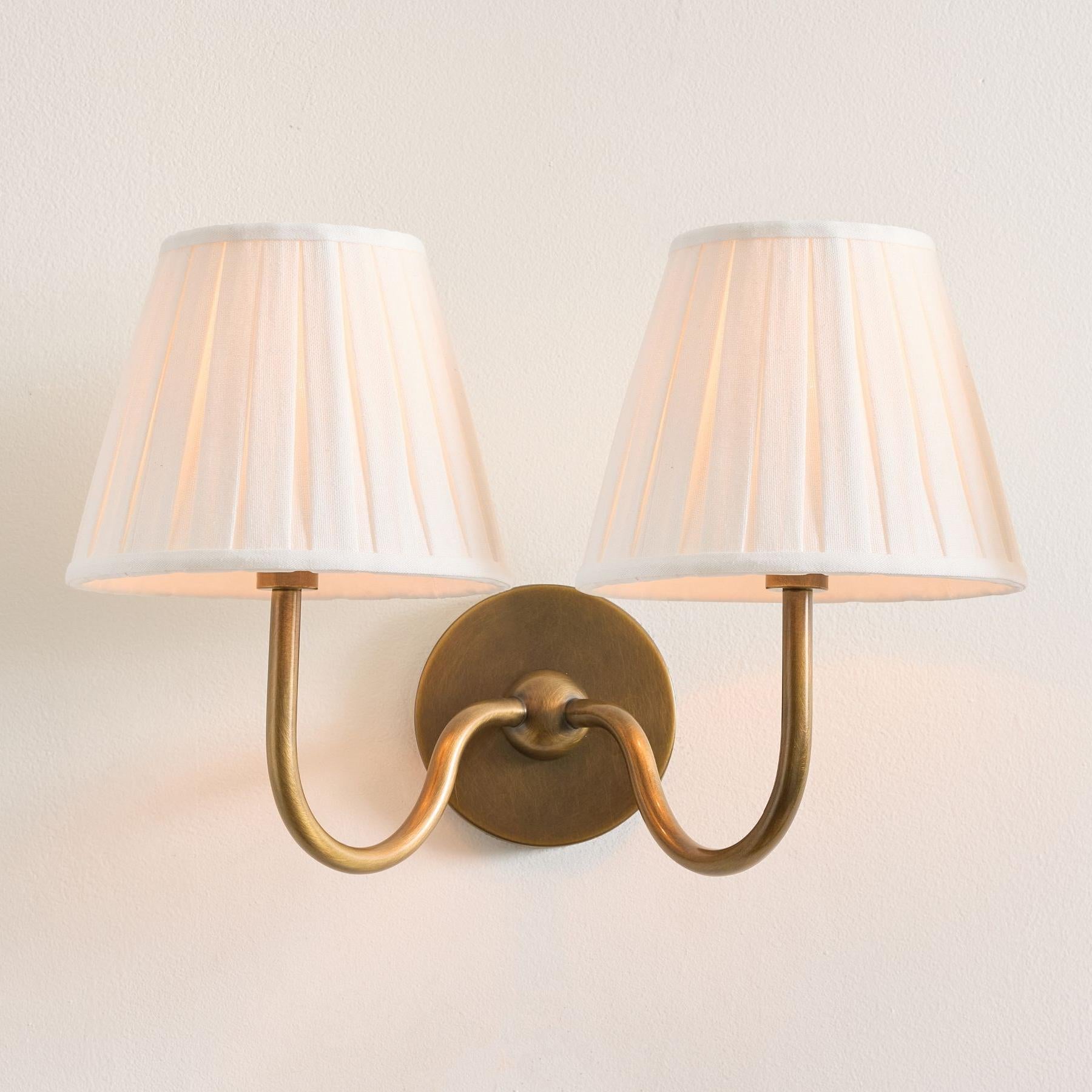 Grace Brass Linen Wall Lamp
