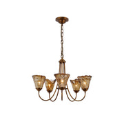 Ilsilis Vintage Industrial Amber Brass Metal Chandelier - Lamp Copper