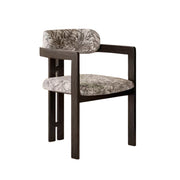 Arden Chair with Retro Fabric Pattern and Ash Wood Legs