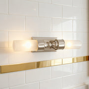 Elite Double Glass Contemporary Tube Wall Sconce Bathroom