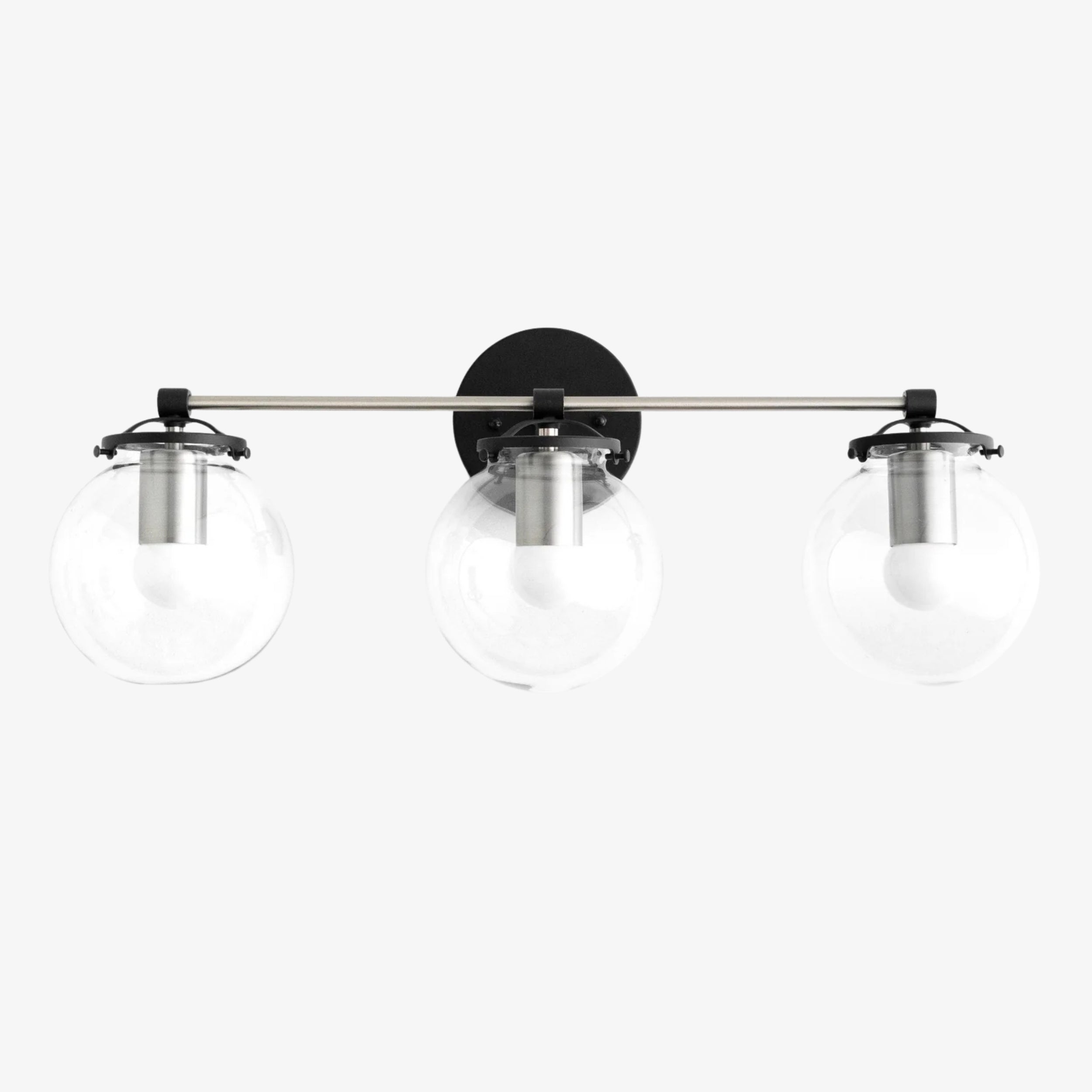 Pearl Clear Glass 3-Light Wall Sconce For Bathroom