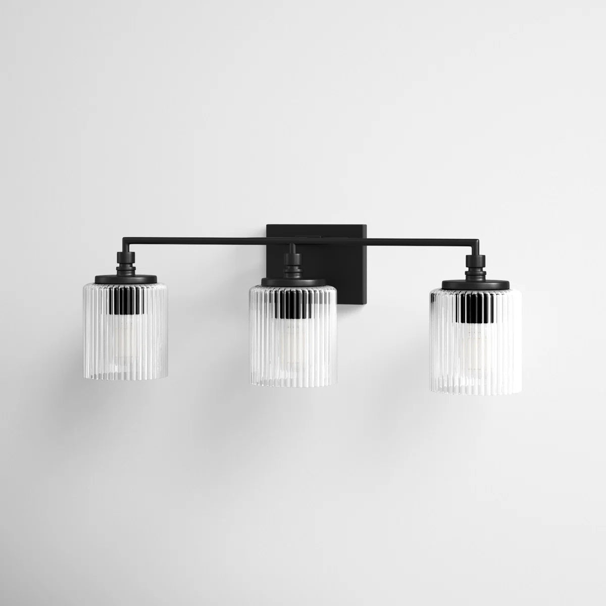Haze 3-Light Ribbed Glass Wall Sconce