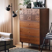 Alistair Furniture Mid Century Cabinet - Corner Storage Cabinet for Home