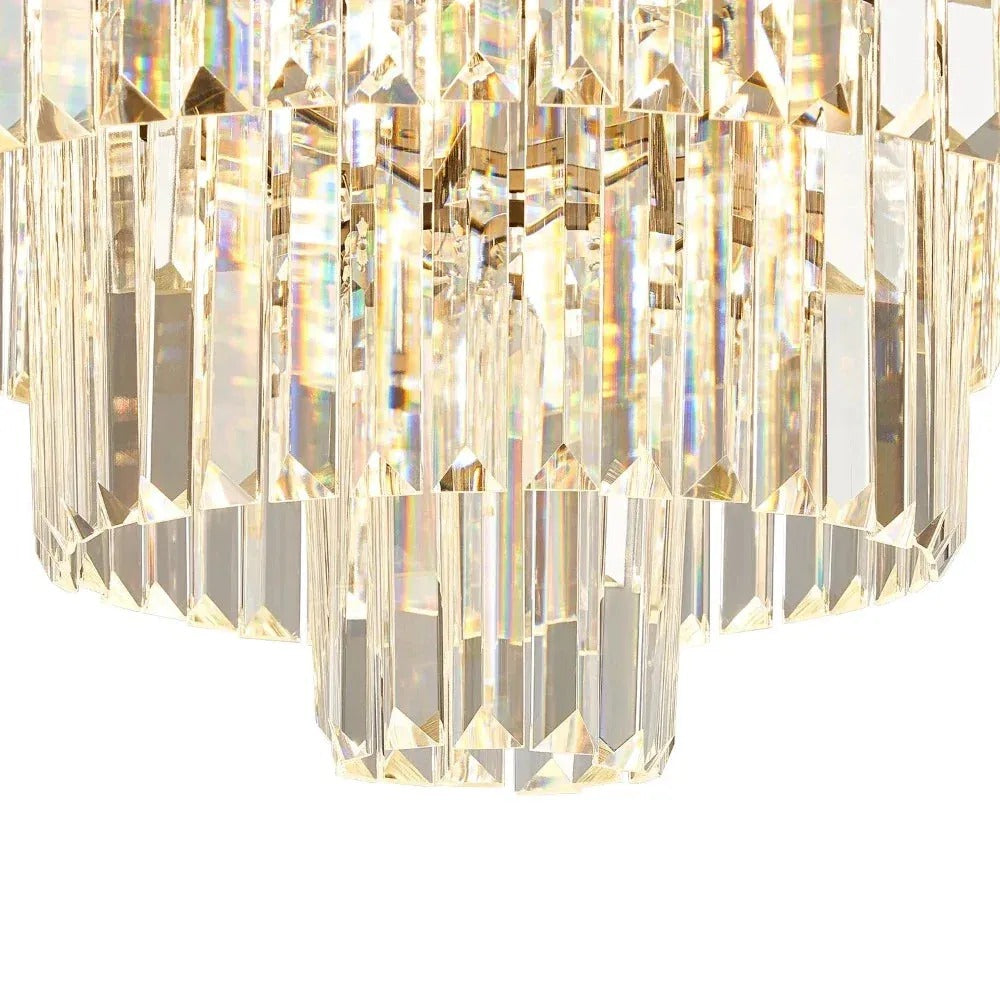 Kristy Modern LED Decorative Luxury Pendant Light Crystal Metal Ring Bedroom Living Room - Letslighting