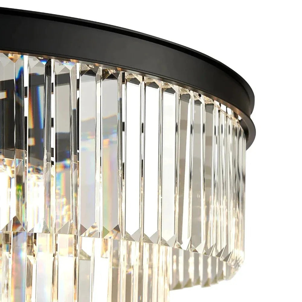Kristy Modern LED Decorative Luxury Pendant Light Crystal Metal Ring Bedroom Living Room - Letslighting