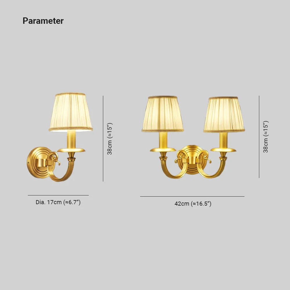 Silva Decorative Indoor Wall Lamp Metal Fabric Living Room Bedroom - Letslighting