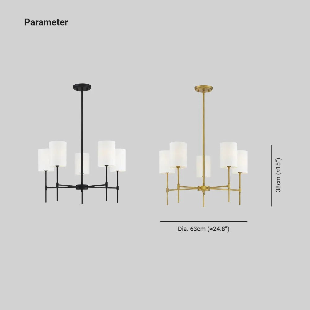 Silva Modern LED Chandelier Metal Fabric Bedroom Living Room - Letslighting