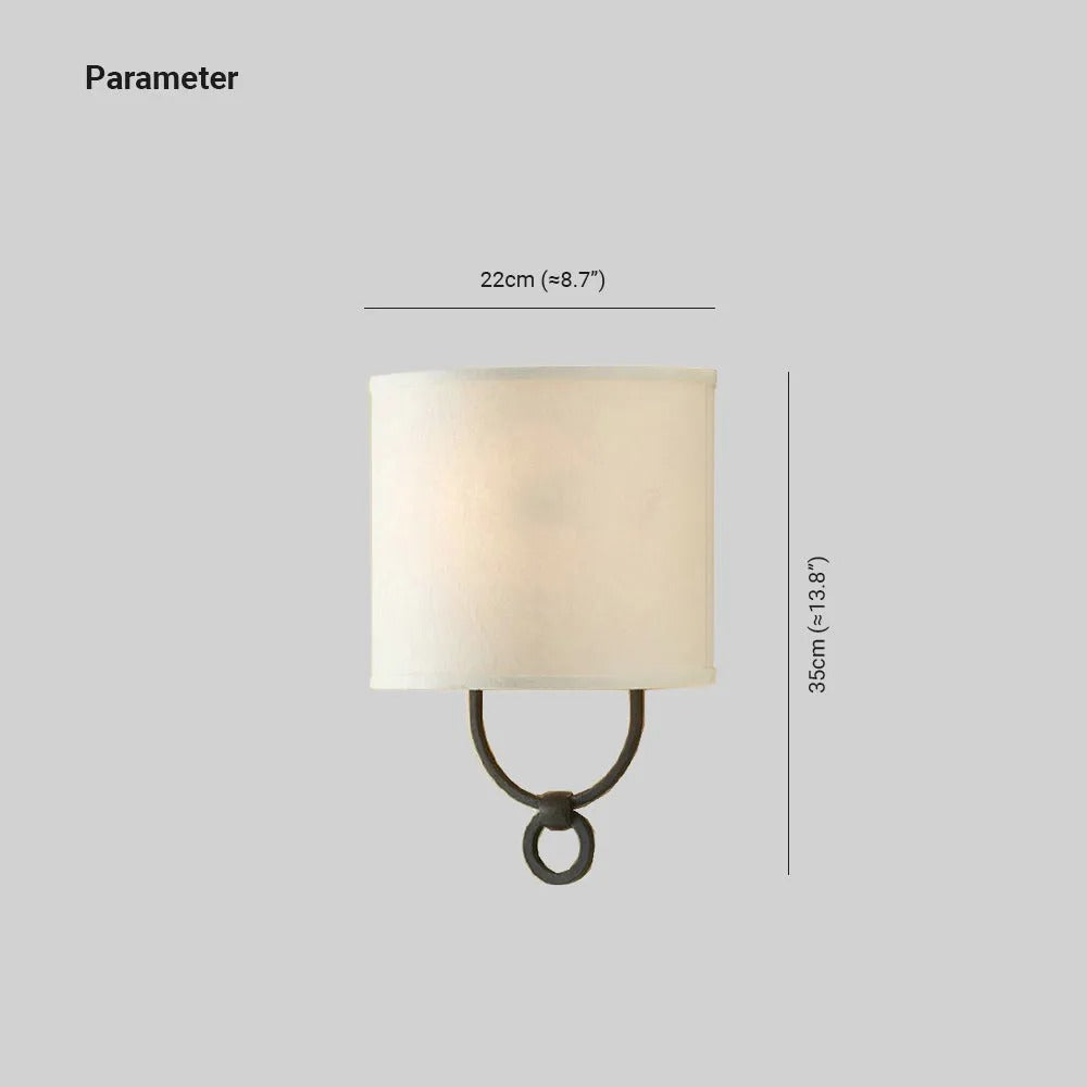 Silva Modern Cylindrical Metal Fabric Indoor Wall Lamp Bedroom - Letslighting