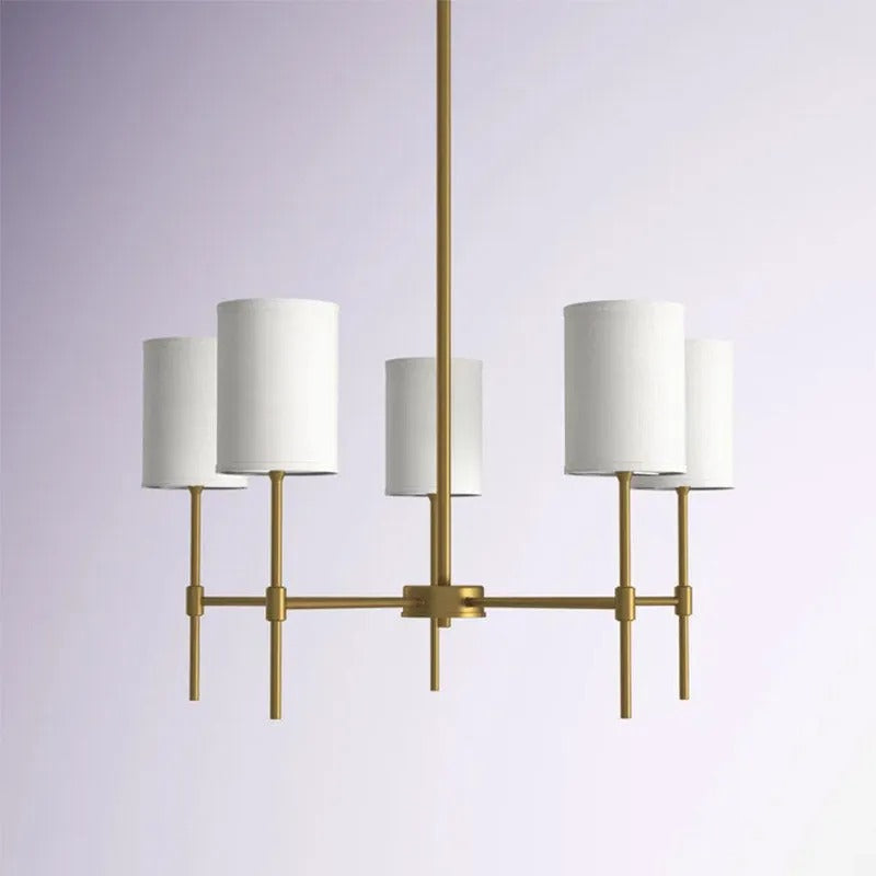Silva Modern LED Chandelier Metal Fabric Bedroom Living Room - Letslighting