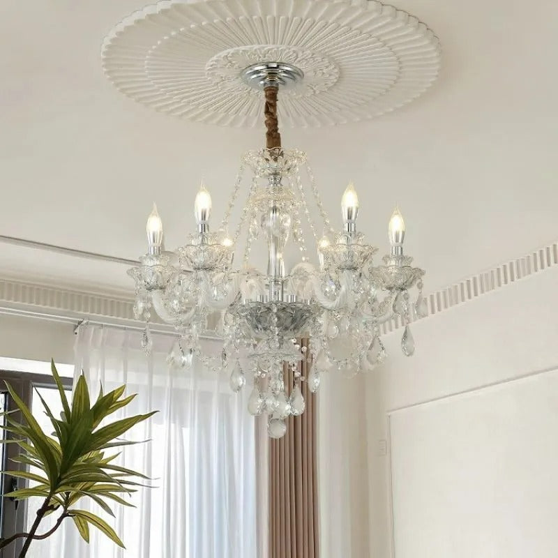 Silva French Crystal Metal Chandelier Living Room Dining Room - Letslighting