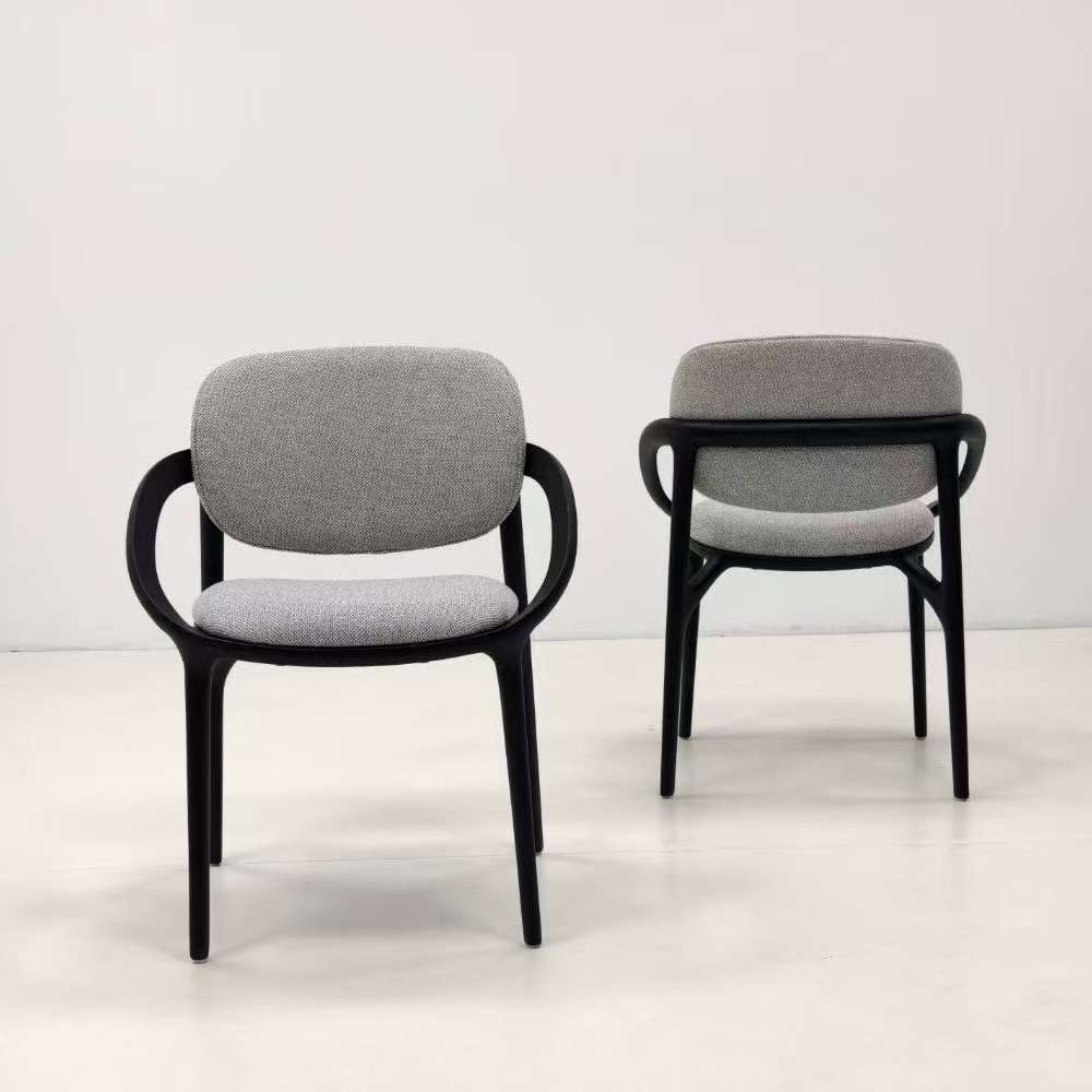 Casey Chairs with Ash Wood Legs Outdoor Dining Black Patio Furniture