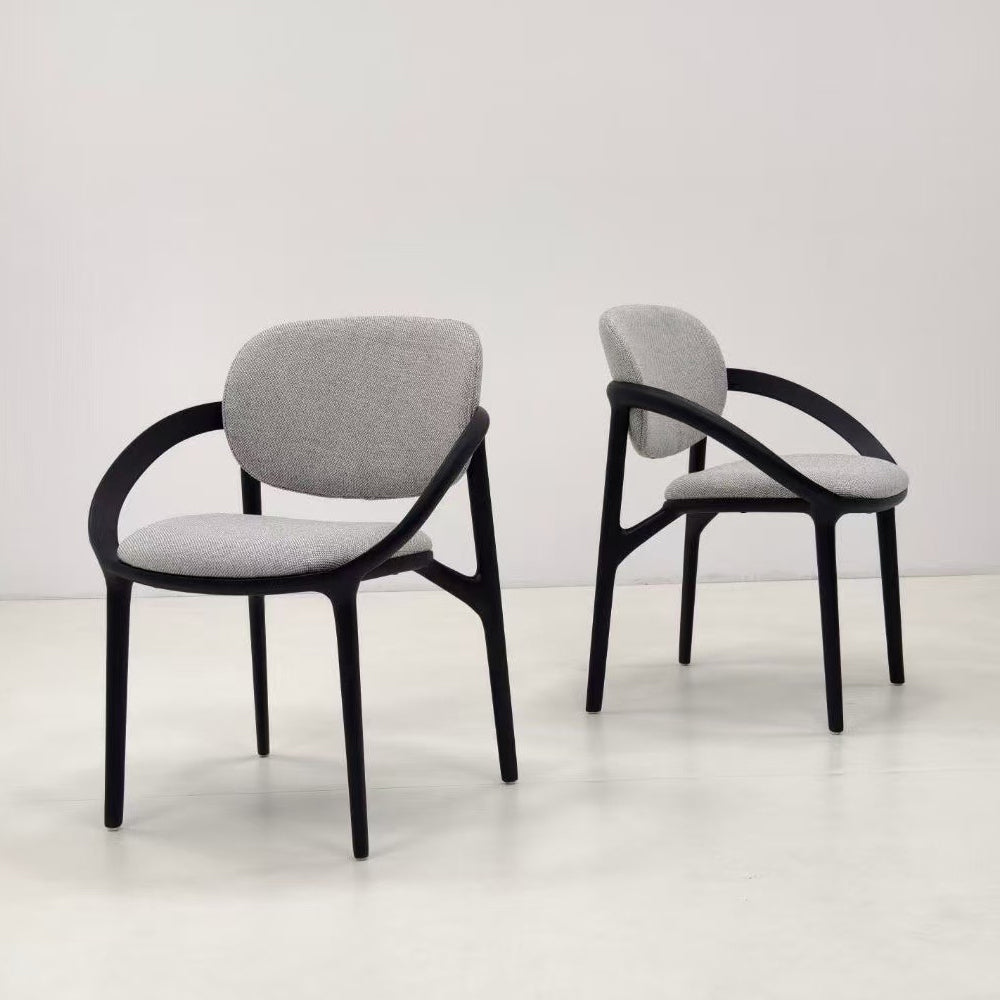Casey Chairs with Ash Wood Legs Outdoor Dining Black Patio Furniture