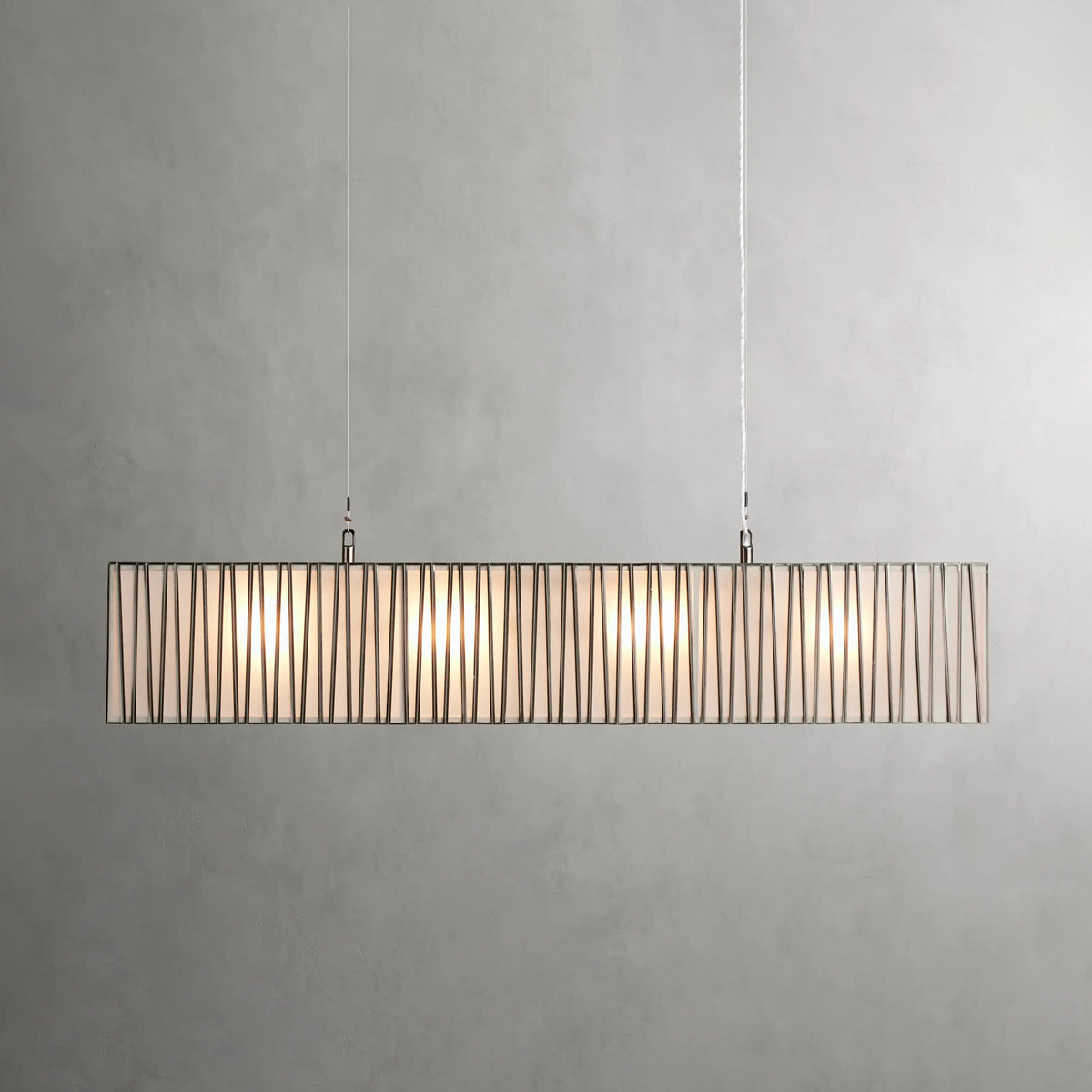 Inez Rectangular Chandelier in Nickel