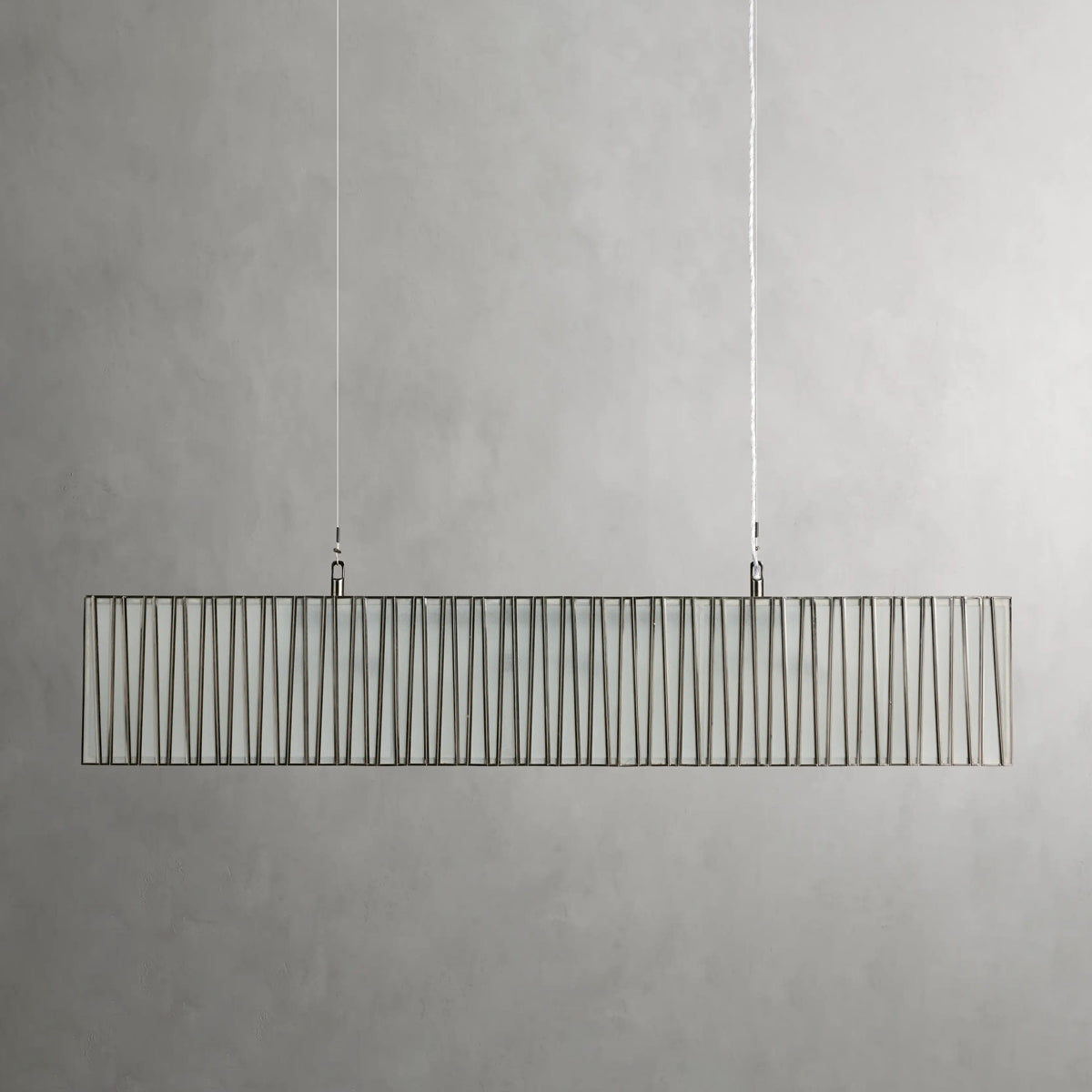 Inez Rectangular Chandelier in Nickel