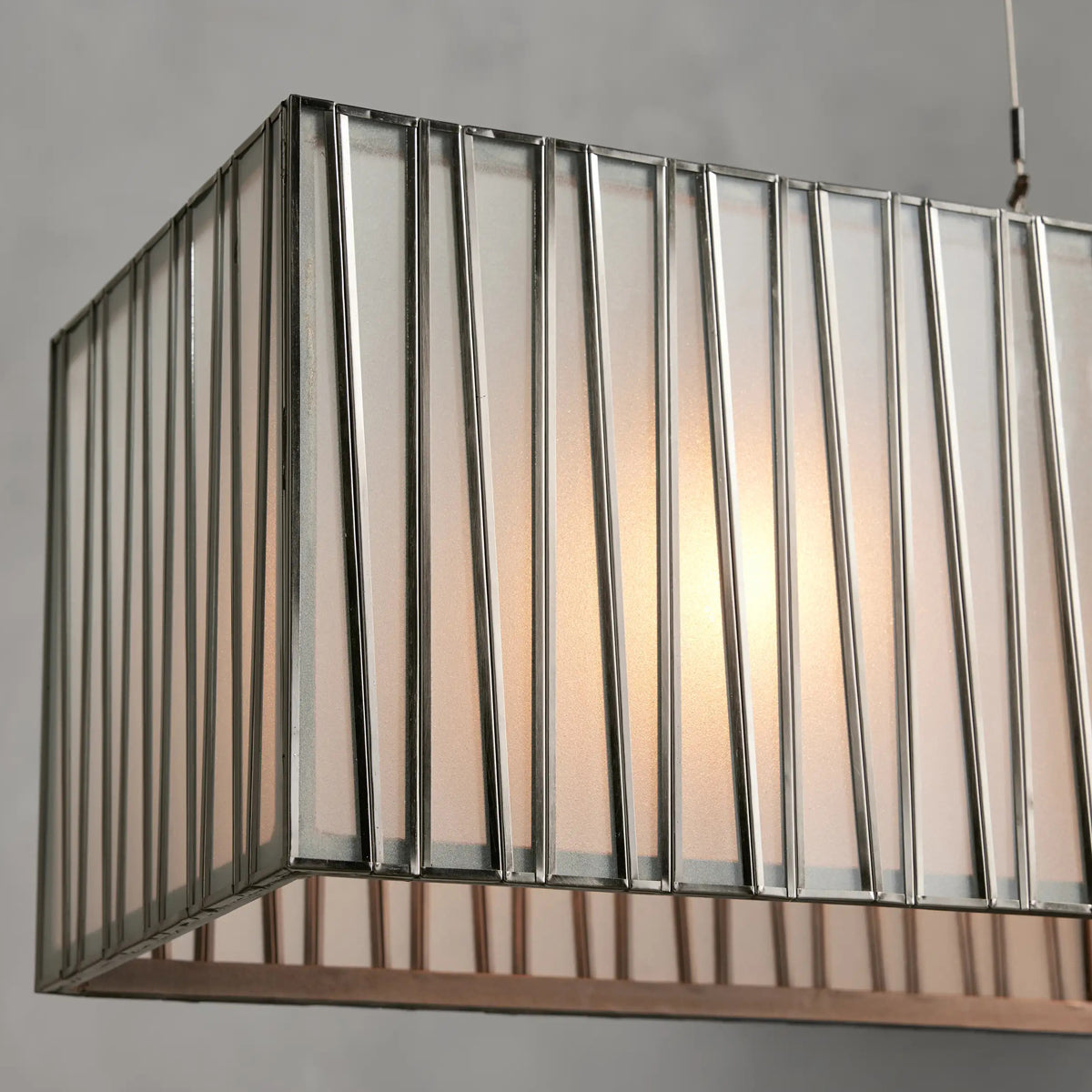Inez Rectangular Chandelier in Nickel