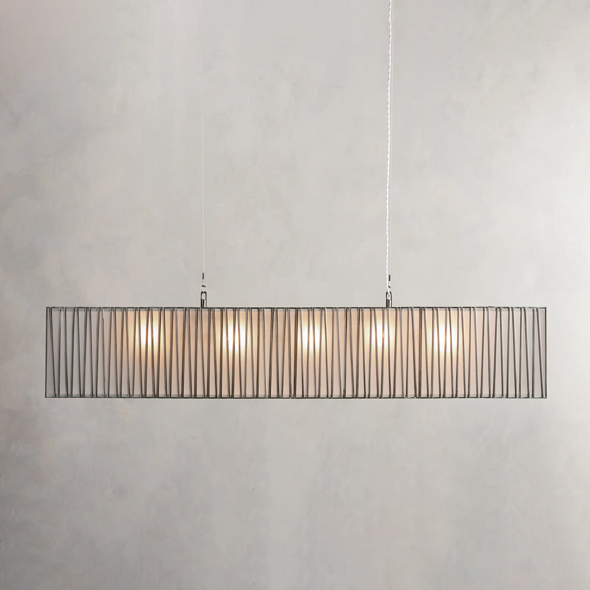 Inez Rectangular Chandelier in Nickel