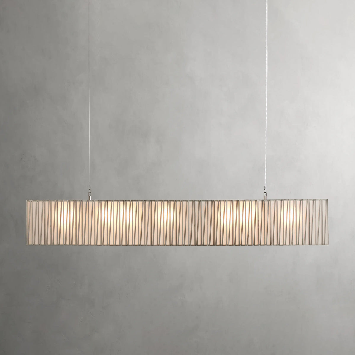 Inez Rectangular Chandelier in Nickel