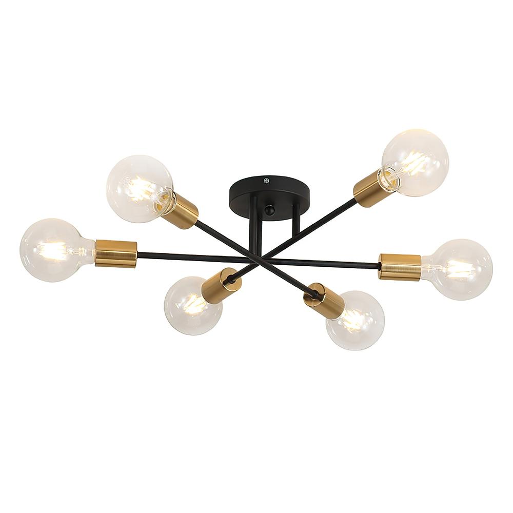 Rauouli Minimalist Metal Semi Flush Fixture Ceiling Light
