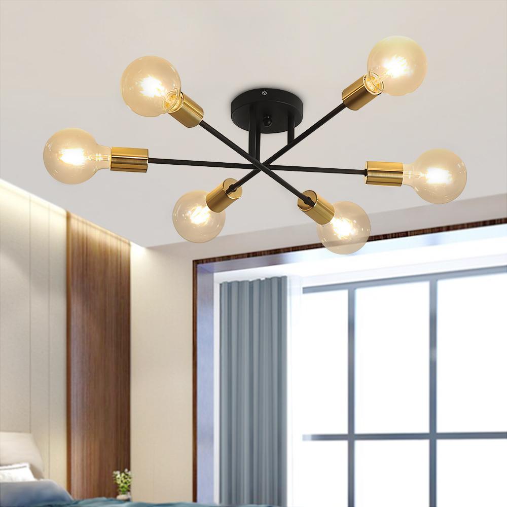 Rauouli Minimalist Metal Semi Flush Fixture Ceiling Light