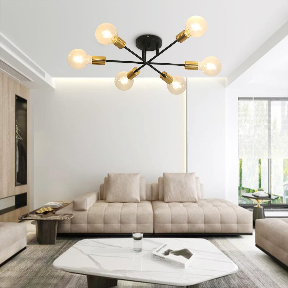 Rauouli Minimalist Metal Semi Flush Fixture Ceiling Light