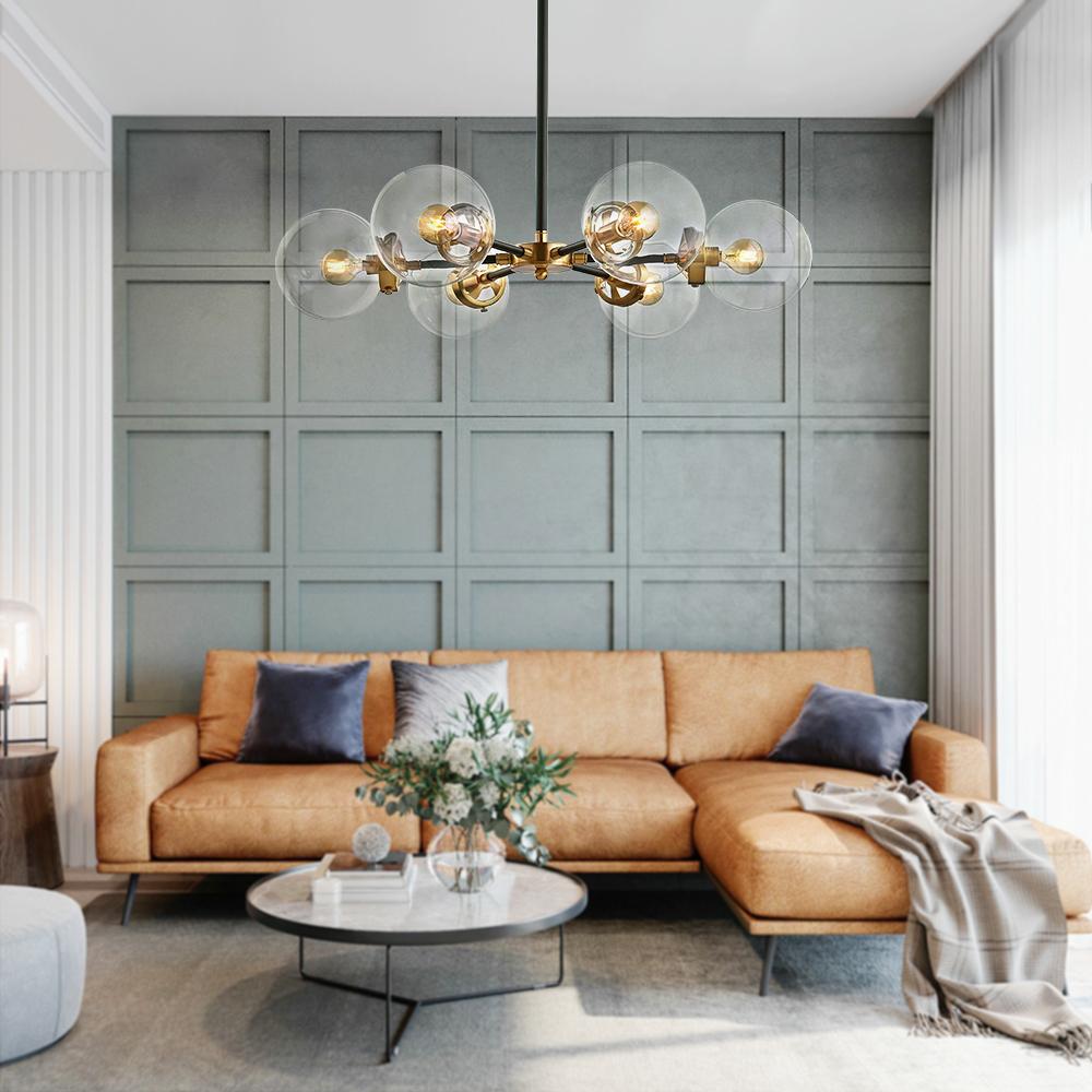 Kvennulix Mid-century Sputnik Metal Chandelier