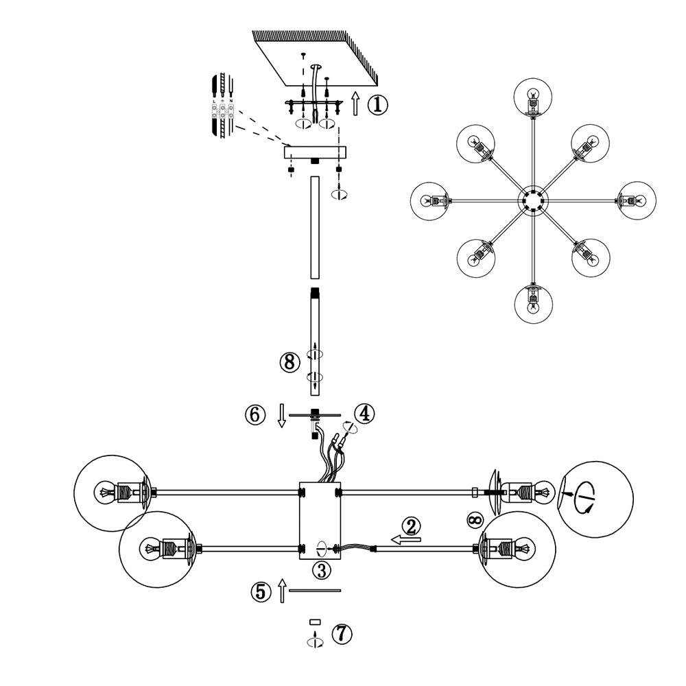 Ulfhedn Sputnik Metal Light Chandelier