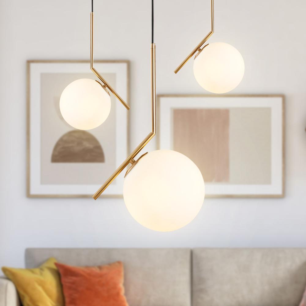 Blikuva Modern Globe Opal Glass Pendant Light