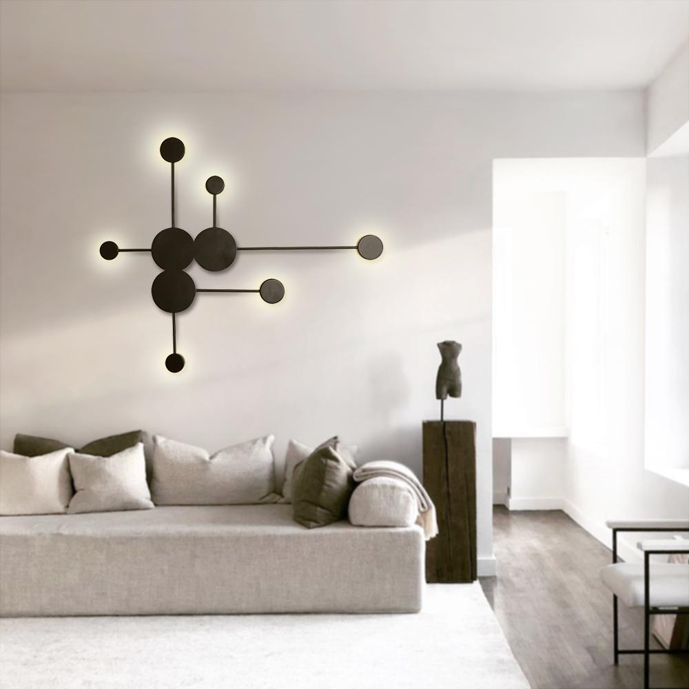 Gloruvya Contemporary Black LED Metal Wall Light