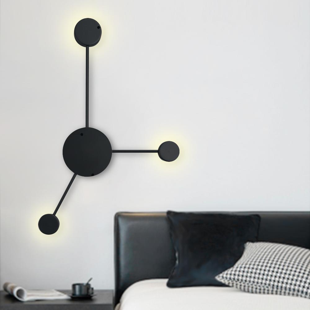 Gloruvya Contemporary Black LED Metal Wall Light