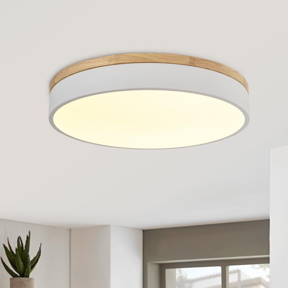 Pletta Contemporary Wood LED Ceiling Light