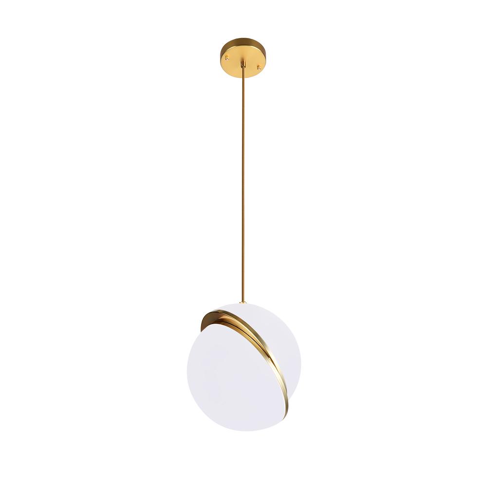 Waegnuvyt Sliced Globe White Metal Pendant Light