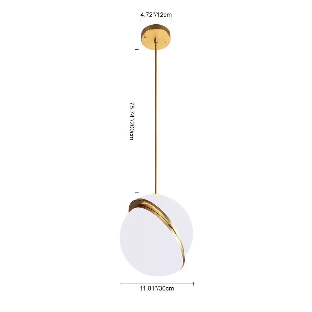 Waegnuvyt Sliced Globe White Metal Pendant Light