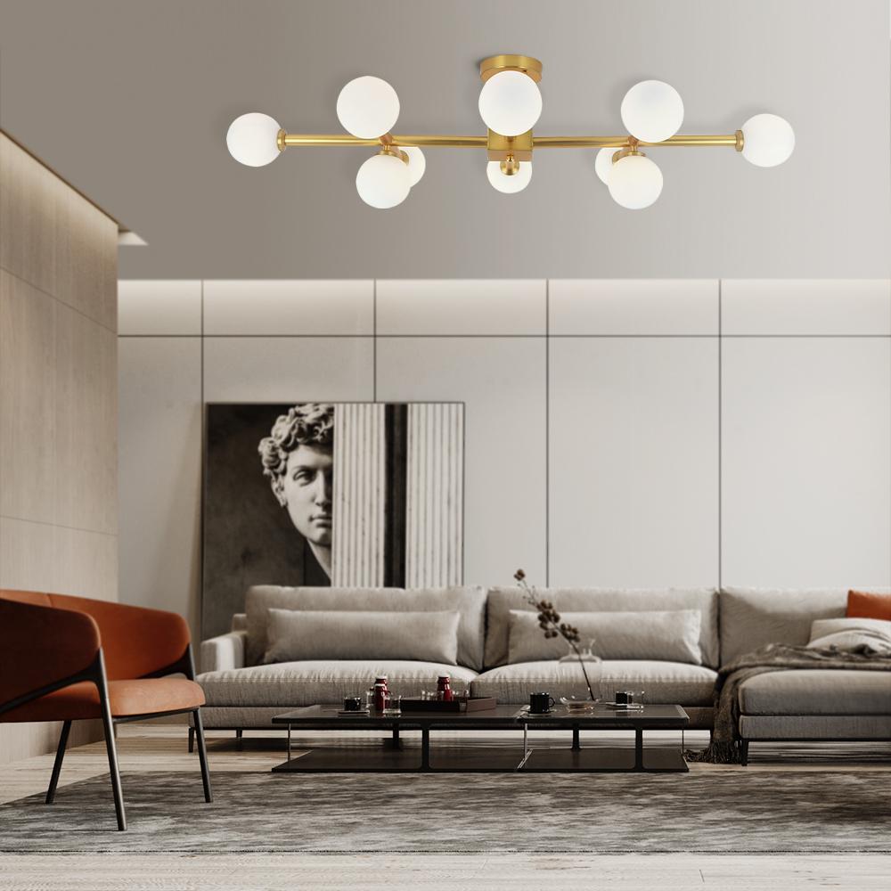 Himinulix Sputnik Glass Semi Flush Mount Chandelier