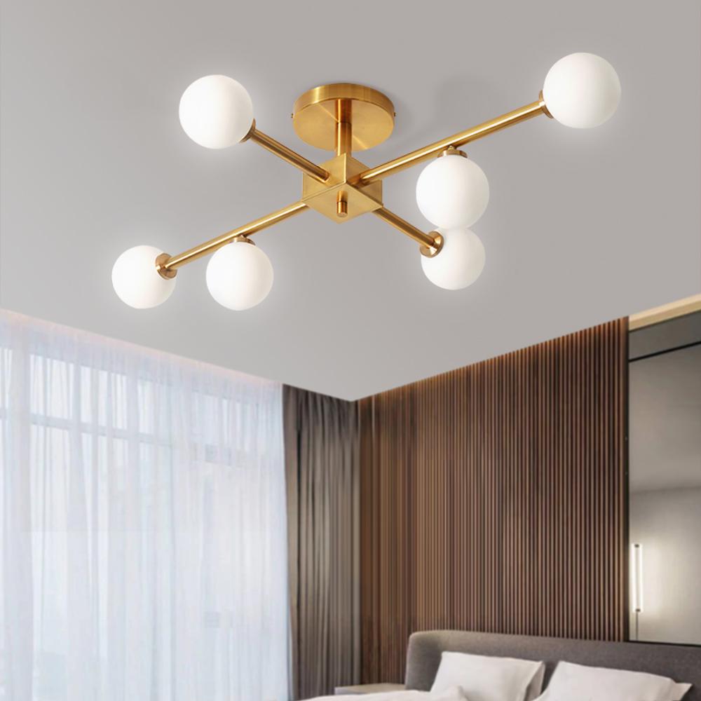 Himinulix Sputnik Glass Semi Flush Mount Chandelier